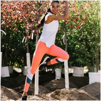 Zyia Tangerine Block Light N Tight Leggings Orange Size 4 - $19