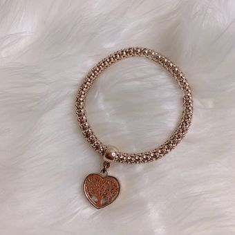 Tree of Life Heart Edition Charm Bracelet with Real Austrian