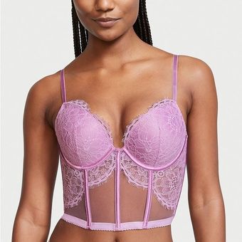 Shine Strap Lace Push-Up Corset Top