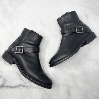 Aquatalia Bree Waterproof Leather Ankle Booties Boots Moto Biker