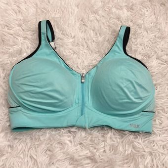 Victoria's Secret VSX Front Zip Sports Bra Teal Blue 34D Size 34 D