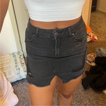 Distressed denim clearance skirt h&m