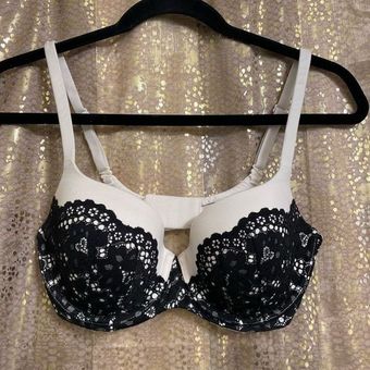 Victoria's Secret Black White Body By Victoria Lined Demi Bra, 32DD Size  undefined - $25 - From Jessica