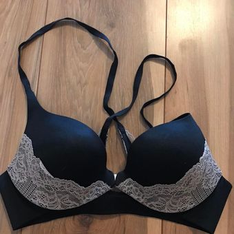 Victoria’s Secret Black Racerback Front Hook Closure Push Up Bra!