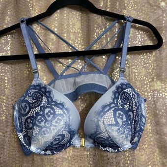 Victoria's Secret Blue Lace Ombre Padded Very Sexy Push Up Bra