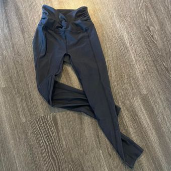 Free People Iridescent Shiny Black Breathe Deeper Leggings Size