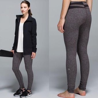 Lululemon Wunder Under Giant Herringbone Black Heathered