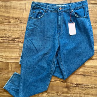 High-waisted Mom Jeans - Blue