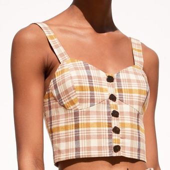 Zara PLAID BUSTIER TOP