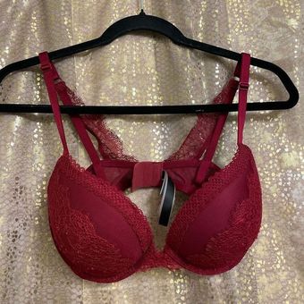 Victoria's Secret Very Sexy Dark Red Lace Maroon Push Up Bra 34D Size  undefined - $30 - From Jessica