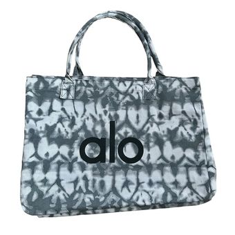 ALO YOGA Grey Tie Dye Large Shopper Canvas Tote Bag