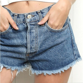 Mid waist denim booty shorts