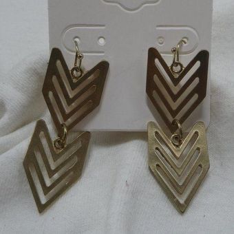 Boho Arrow Festival Dangle Drop Fishhook Earrings Gold - $23 - From Echo