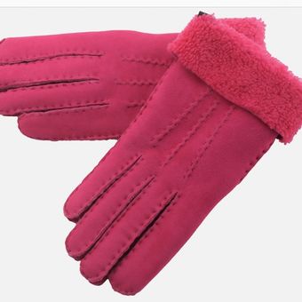 Suede Shearling Gloves