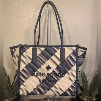 Kate Spade New York Black Buffalo Check Ella Tote