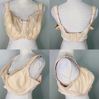 Glamorise Underwire Bra 44D Beige Nude Stretch Lace New Size undefined -  $31 New With Tags - From Kris