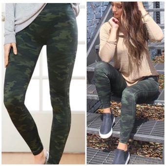 SPANX Look at Me Now Seamless Leggings Green Camo