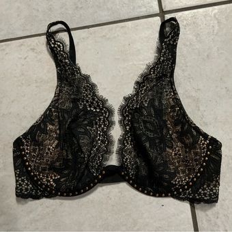 Victoria's Secret Very Sexy Unlined Plunge Bra Black Size