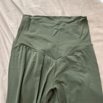 Aerie Offline Hi Rise Crossover Leggings 7/8 In Olive Green - $36