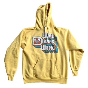 WDW - Walt Disney World Retro Stack Logo Yellow Hoodie Pullover (Adult)