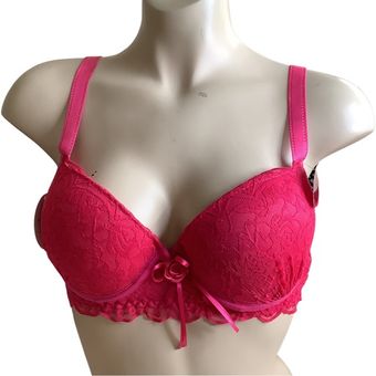 Lace Padded Cup Bra Pink