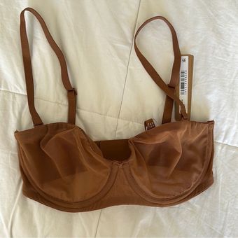 NWT Skims Ultra Fine Mesh Strapless Bra Bronze 36C