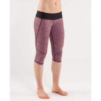 Lululemon Run Excel Crop Pink Striped Leggings Size 6 - $40 - From Lauren