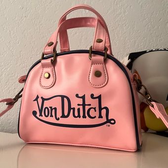 Hot Pink & White Bowling Bag Small - Von Dutch