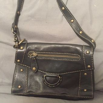 BCBGMAXAZRIA Small black bcbg purse with gold accents. 9