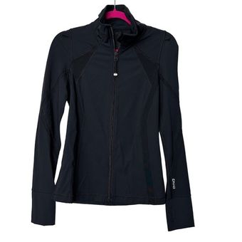 Lorna Jane Jacket Womens Small Black Fitted Full Zip Athleisure