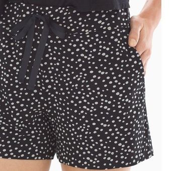 Soma Cool Nights Pajama Shorts Polka Dot Black White Size Small