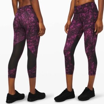 lululemon Pace Rival Crop (22) Leggings Women's Size 4 With Pockets