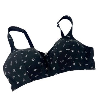 Cacique Lightly Lined Wireless Black Floral Bra 44C Size undefined - $26 -  From Pink