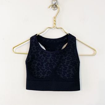 Sweaty Betty Stamina Sports Bra Black Gray Leopard Size Small