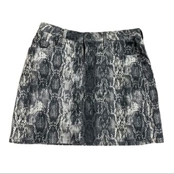 Zara snakeskin denim skirt cheap