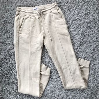 Mate the Label Fleece Front Seam Jogger in Bone S - $118 New