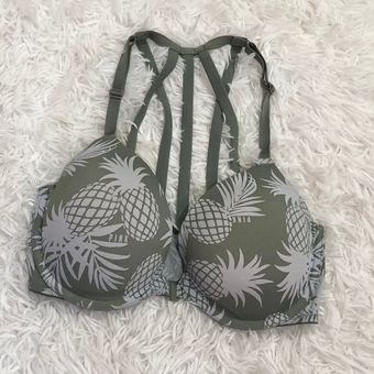 Victoria's Secret PINK Pineapple Wear Everywhere Push Up Bra Green 32DD  Size 32 E / DD - $15 - From Megan