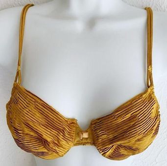 La Perla Vintage Golden Pleated Lace Bra Sz 2 /34 - $58 - From Andrea