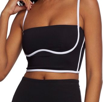 Alo Yoga Women's Airbrush Streamlined Bra Tank Black White – hepsikanadadan