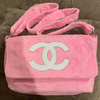 NEW CHANEL PINK TERRY CLOTH CC LOGO BUCKET CLOCHE HAT S
