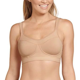 Jockey Forever Fit Lightly Lined Active Lifestyle Bra size small Tan