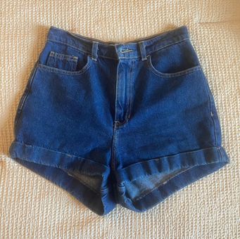 High Waisted Mom Shorts - Blue