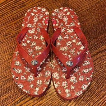 Coach Red Floral Turnlock Sandals Size 6 19 From Tara