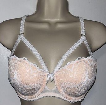 Adore Me Kimmy Push Up Balconette Underwire Bra White Lace & Nude 36C Size  undefined - $27 - From Regina