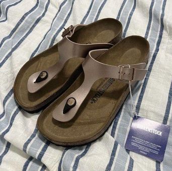 Birkenstock Gizeh Birko-Flor Copper Metallic Thong Sandals Size 38 Women's  7 - $125 New With Tags - From Ryan