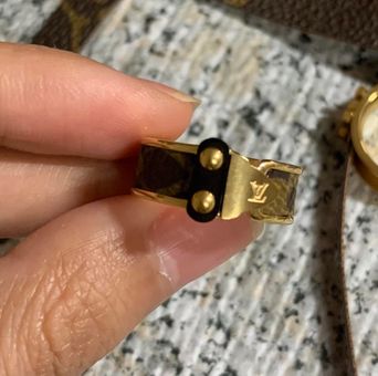 Louis Vuitton Upcycled Monogram Buckle Ring Gold - $52 New With