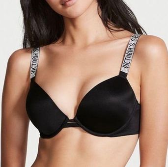Victoria's Secret Shine Strap Push Up Bra Black 36D Size undefined - $65 -  From Marie