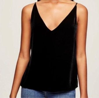 Shinestar Black Velvet Spaghetti Strap Tank Top - $15 - From Melissa