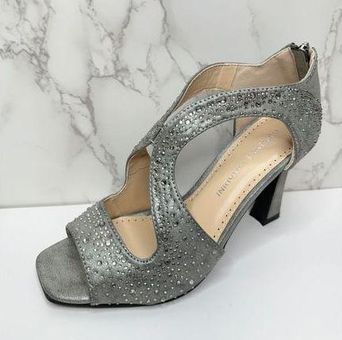 Adrienne Vittadini Sandals Womens Size 6 Gray Beaded Open Toe High Heel -  $38 - From Brenda