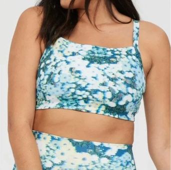 Aerie OFFLINE BY NWOT Blue Floral 3D Goals Stretch Medium Support Sports Bra  XL - $28 - From Trisha